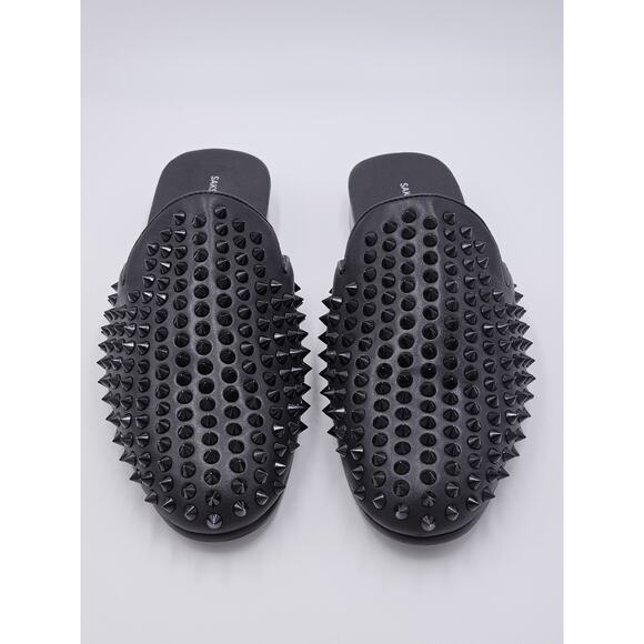 Saks Fifth Ave Rudy Studded Slides Mules Men’s 9.5 M Black NEW main image 8